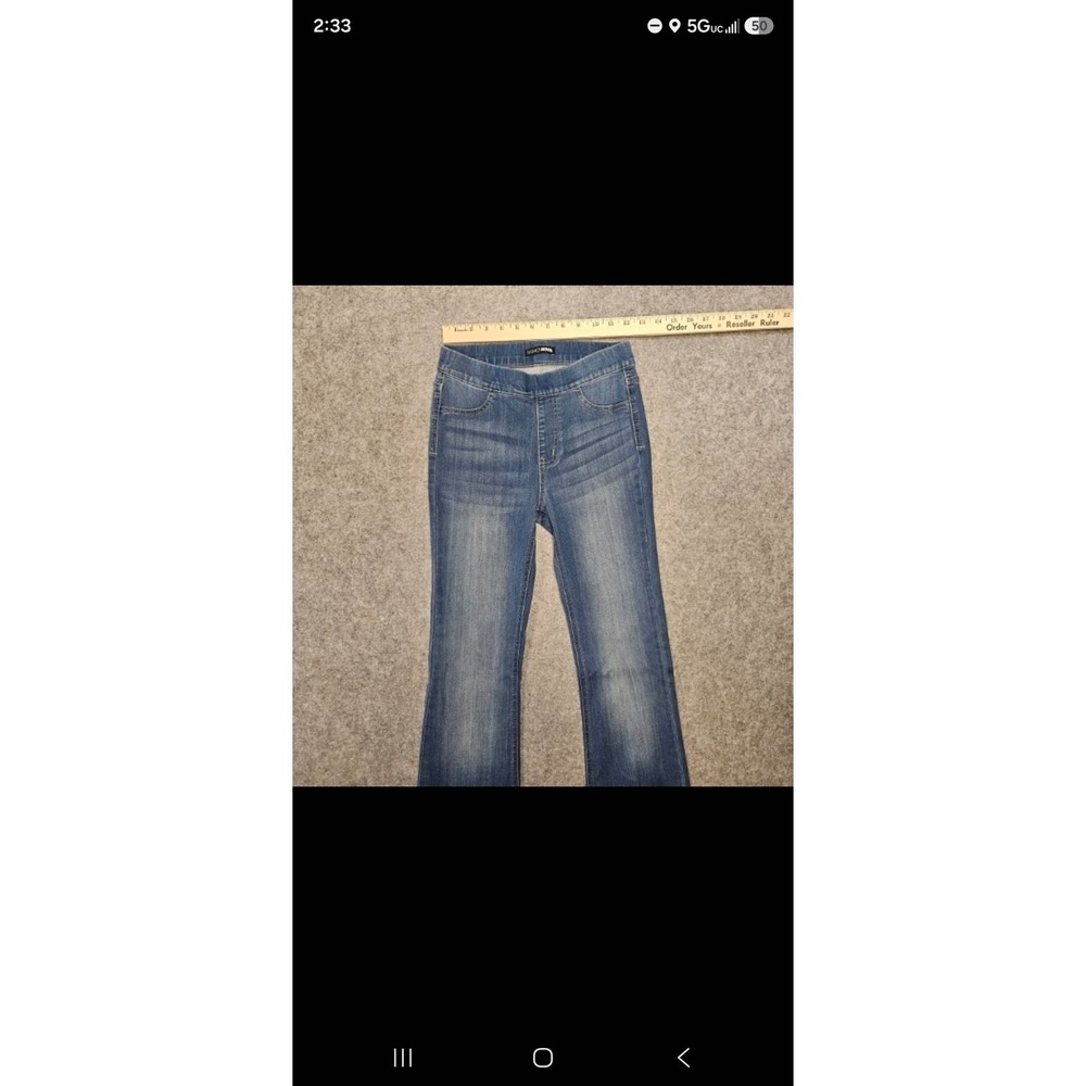 Fashion Nova Womens High Waisted Pull On Flare Jeans Medium Wash Denim Blue S - Picture 3 of 12